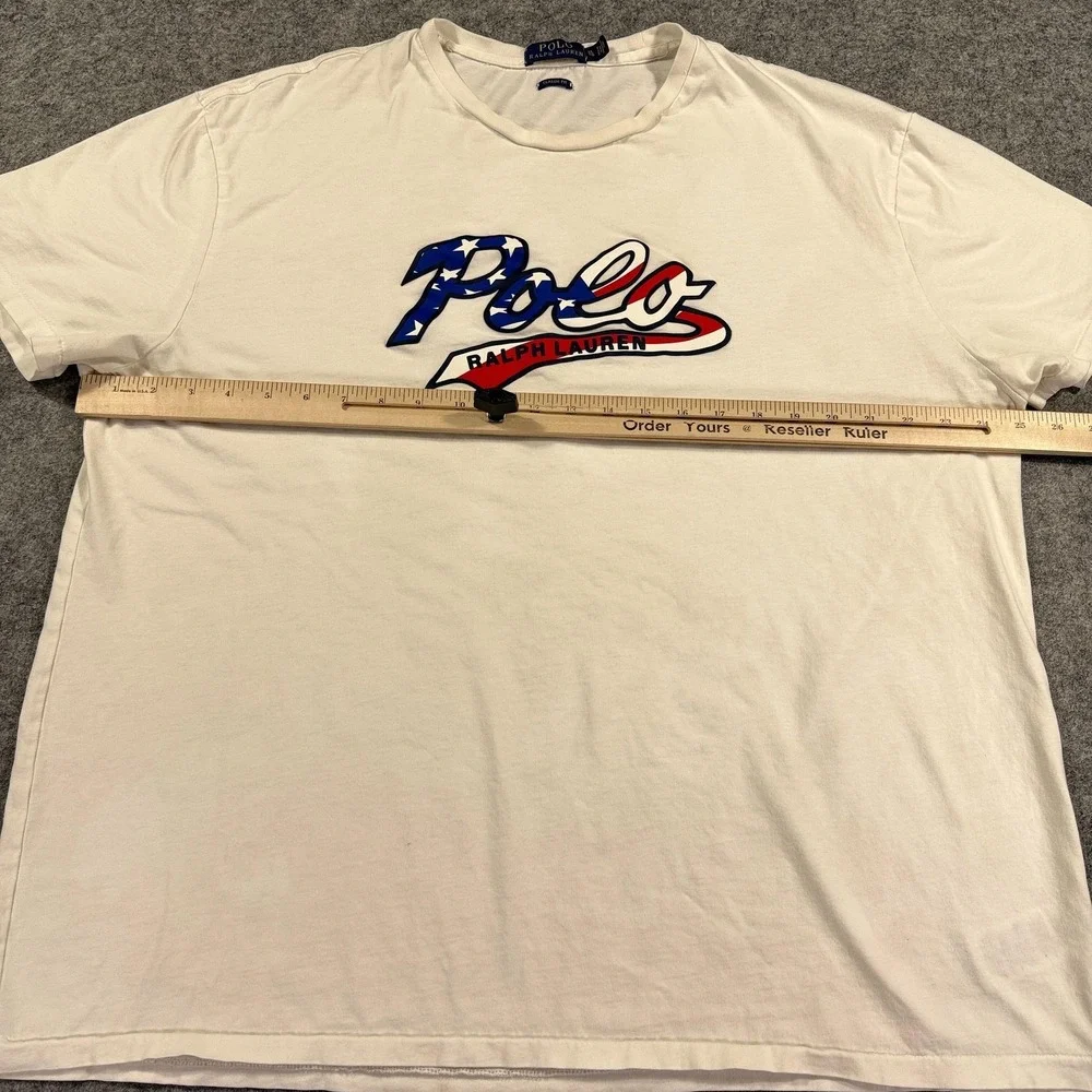 Polo Ralph Lauren Shirt Mens XL White USA Flag Logo Graphic‎ Patriotic Tee July